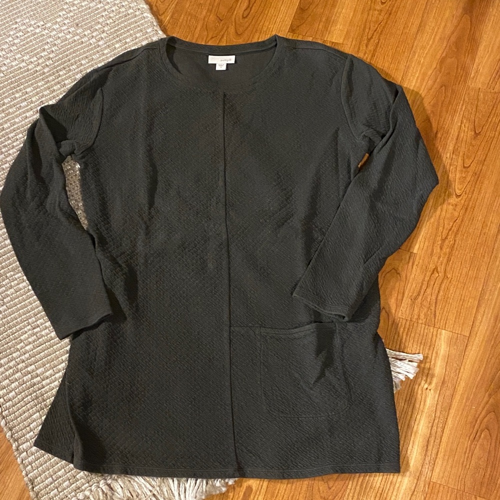 Pure JJILL Long Sleeve Black Textured Tunic Dress S